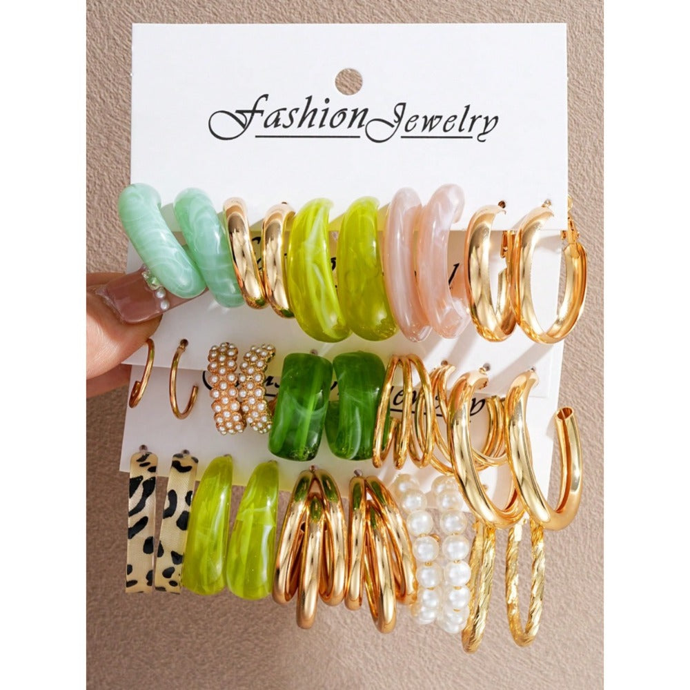 Earrings for Women - Geometric Earring Set 20 30pcs Colorful Multi-Style Random Assorted - product detail view 4