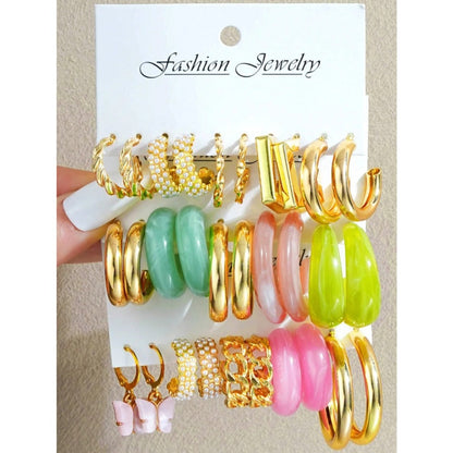Earrings for Women - Geometric Earring Set 20 30pcs Colorful Multi-Style Random Assorted - product detail view 5