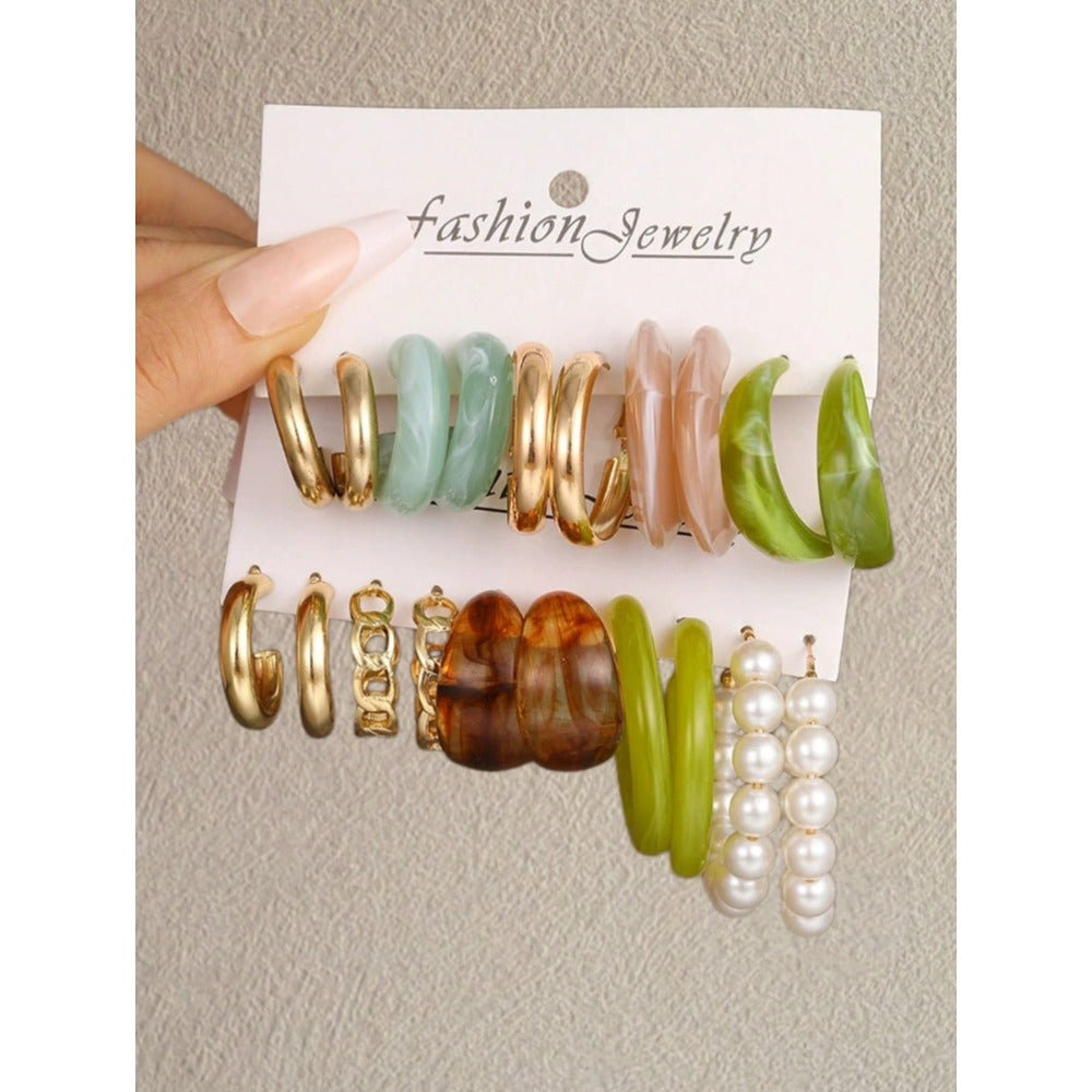Earrings for Women - Geometric Earring Set 20 30pcs Colorful Multi-Style Random Assorted - product detail view 6
