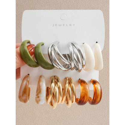 Earrings for Women - Geometric Earring Set 20 30pcs Colorful Multi-Style Random Assorted - product detail view 7