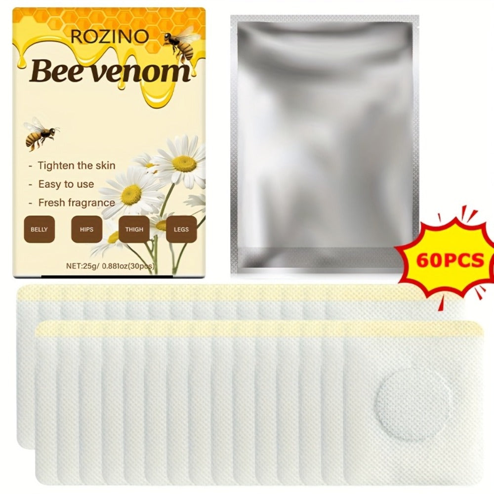Belly Button Firming Patches 60 Pcs – Bee Venom Natural Botanical Navel Patches with Long-Lasting Adhesion