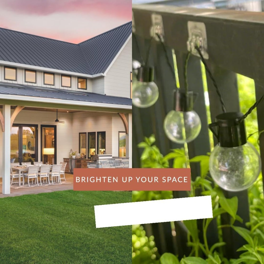 Adhesive Hooks for Outdoor String Lights - No-Damage Clips for Christmas Patio Garden Balcony Decor (40/80/160/250/400pcs)