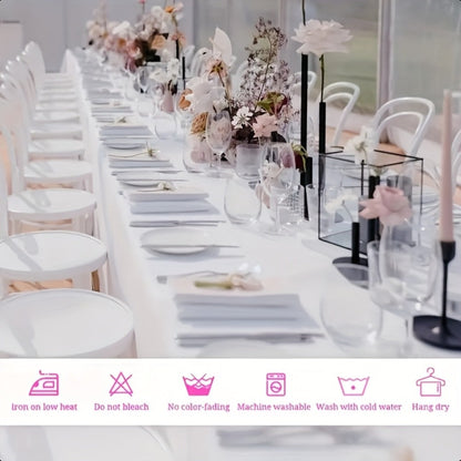 10-Pack White Rectangular Tablecloths 60x102 Inch – Washable Banquet Table Covers for Weddings, Parties & Events