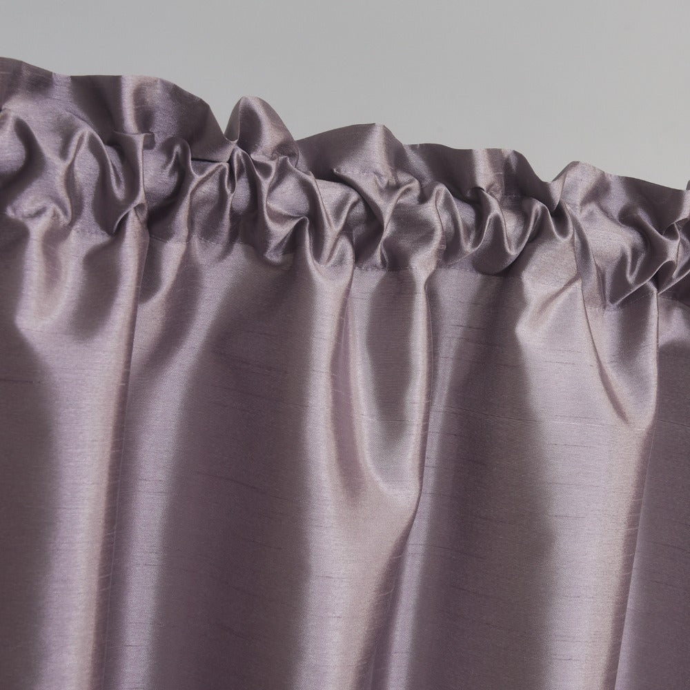 Three-Piece Faux Silk Window Curtain Set with Rod-Pocket Valance, Two 26 x 36-Inch Tiers and Eleven Colors