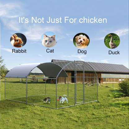 Walk-in Chicken Pen Large Metal Outdoor Poultry Enclosure Cover Yard Cage for Chickens Ducks Rabbits 3 Sizes Available