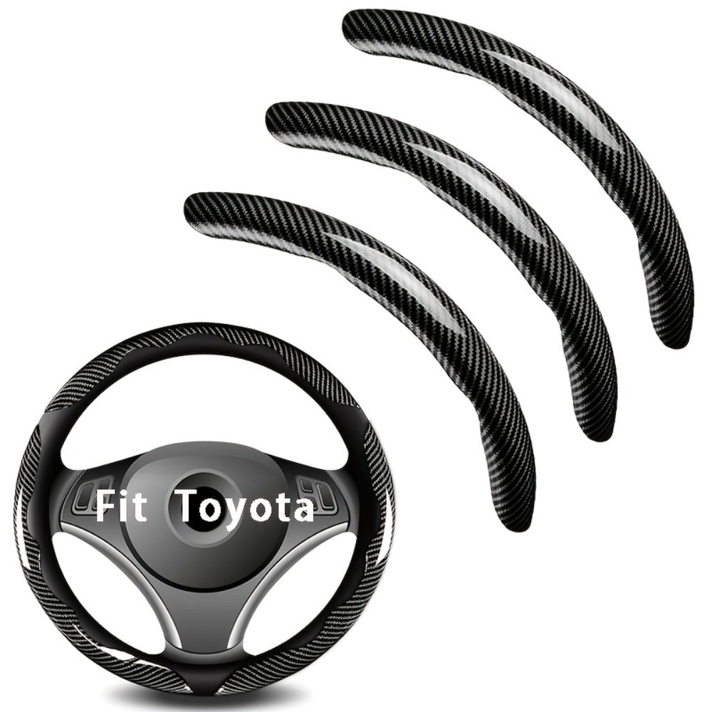 Steering Wheel Cover Carbon Fiber 3Pcs – Anti-Slip Scratch-Resistant Protector for Toyota RAV4, Camry, Corolla, Highlander, Tacoma, Tundra