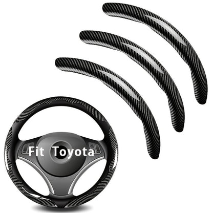 Steering Wheel Cover Carbon Fiber 3Pcs – Anti-Slip Scratch-Resistant Protector for Toyota RAV4, Camry, Corolla, Highlander, Tacoma, Tundra
