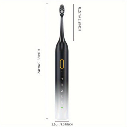Sonic Electric Toothbrush IPX8 Waterproof USB Rechargeable with 5 Replacement Brush Heads, Smart Timer, Metal Shaft