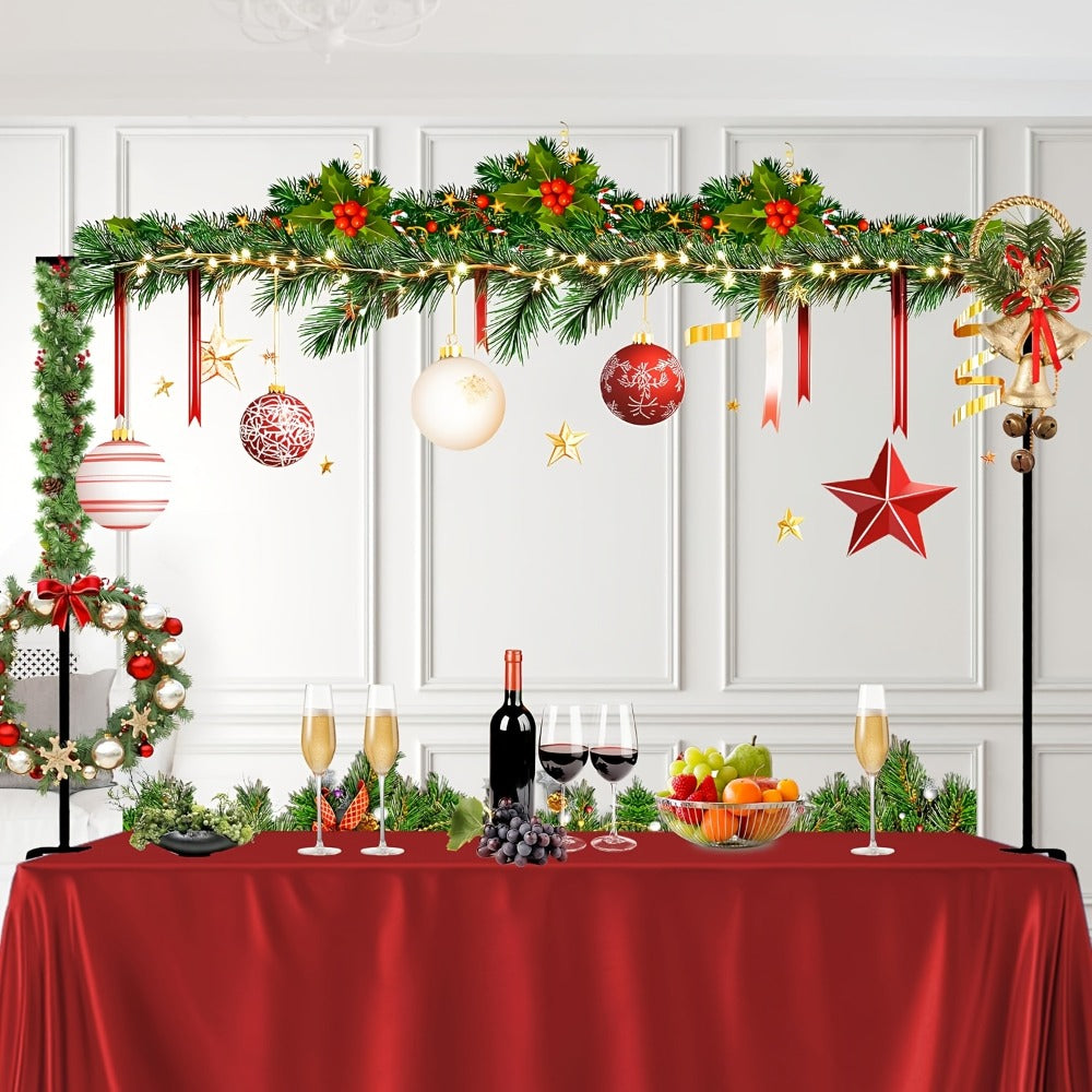 Table Balloon Arch Stand with Clamps & Adjustable Rod – Metal Backdrop Frame Kit for Wedding, Birthday, Baby Shower, Halloween
