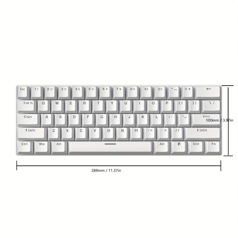 Mechanical Keyboard 61-Key Compact Wired Layout with Blue Switches, RGB Backlighting and Four Color Options