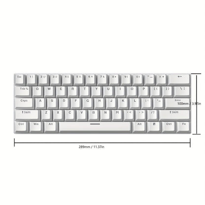 Mechanical Keyboard 61-Key Compact Wired Layout with Blue Switches, RGB Backlighting and Four Color Options