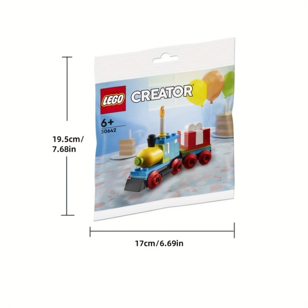 Birthday Train Building Set 30642, Mini Brick Creator Kit with Cake Balloons & Gifts for Parties, Celebrations and Guest Favors