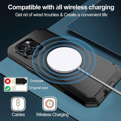 Metal Silicone Heavy Duty iPhone Case Full Body Protection – Anti-Drop Dustproof Shockproof Cover for iPhone 11 12 13 14 15 16 17 Air Plus