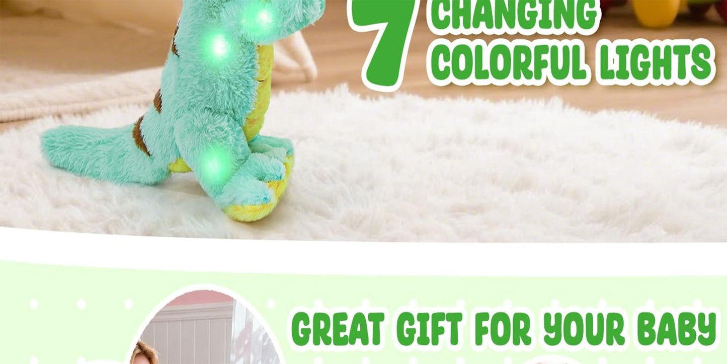 Plush Toy Light-Up Tyrannosaurus Rex with Music or No-Music choices Choices and Soft Fabric