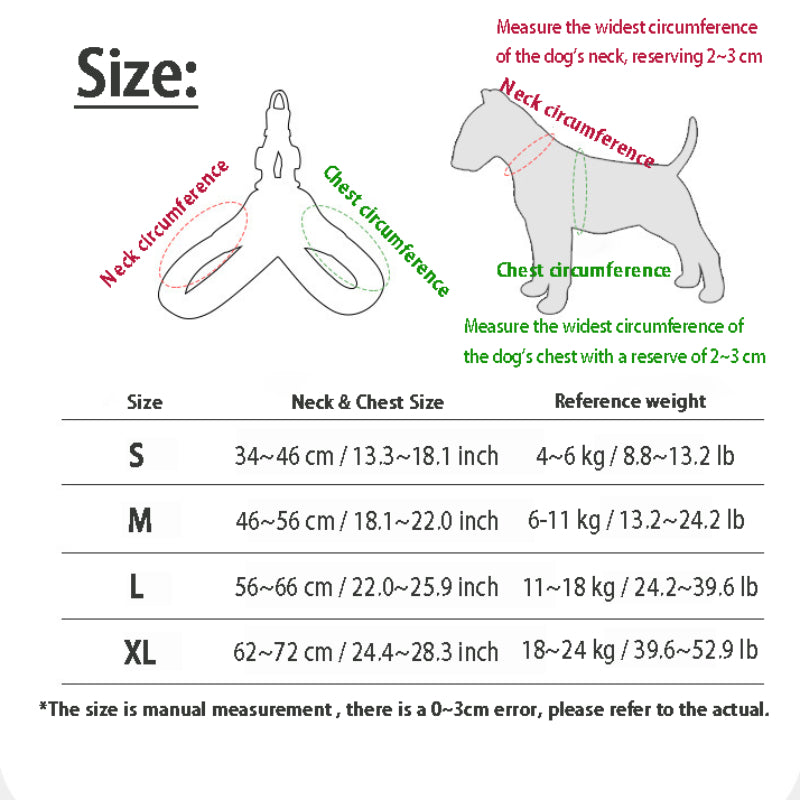 Dog Leash & Harness Set – Outdoor Safety Leash for Large Medium Small Dogs, M/L/XL, Brown Black Red