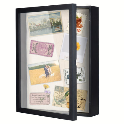 Shadow Box Frame 12x16 – Large Deep Display Case with Plexiglass Cover for Photos, Medals, Flowers, Memorabilia & Keepsakes