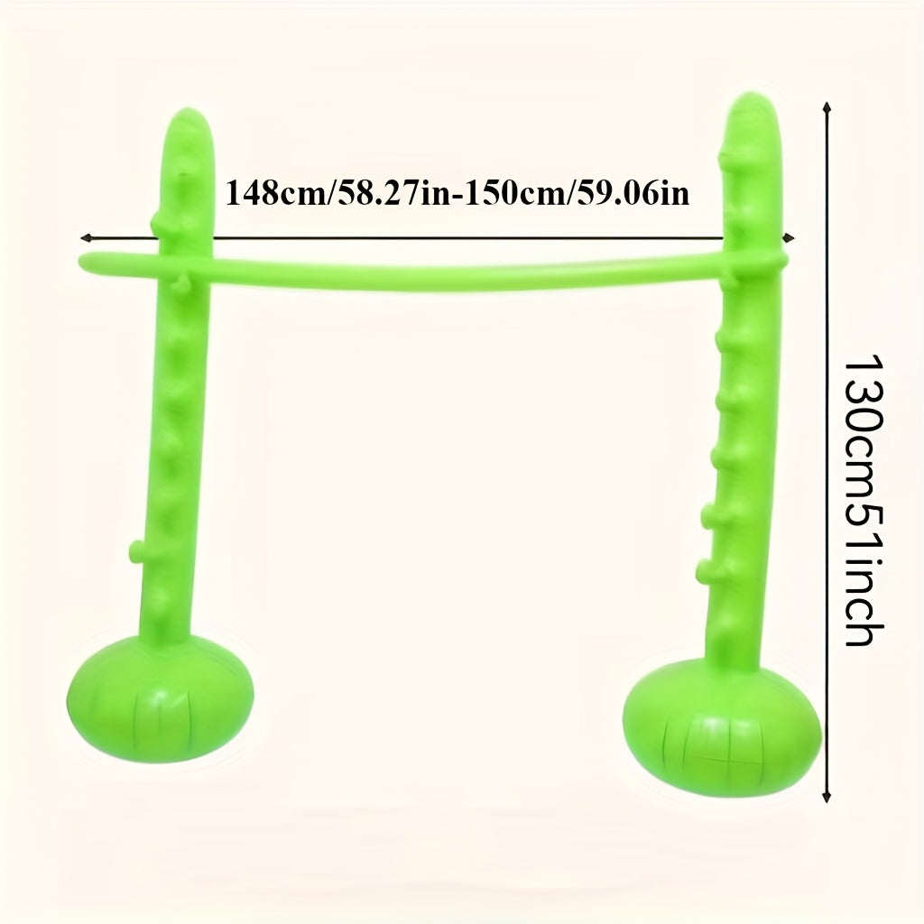 Green Inflatable Limbo Game with 148–150cm Bar Span and 130cm Uprights for Outdoor Parties