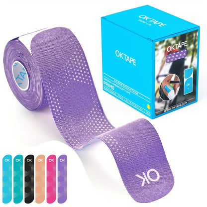 Sports Kinesiology Tape 20 Precut Strips Purple Reflective – Elastic Synthetic Athletic Muscle Support Tape, Quick Adhesion, 2" x 10" Each