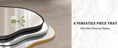 Irregular Asymmetrical Wall Mirror with Gold Frame in 20 x 36, 24 x 36 or 26 x 46 Inch Sizes