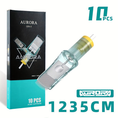 Tattoo Cartridge Needles with Aurora II Label, 10-Pack Curved Magnum Choices from 1229CM to 1249CM