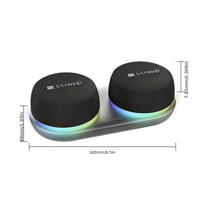Portable Dual Speaker with Charging Base, Super Long Battery Life, Strong Bass Stereo Surround Sound