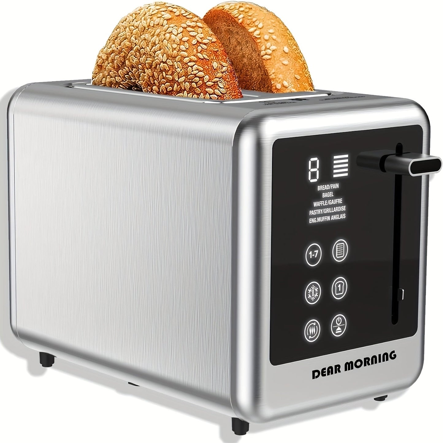 Touch-Screen Two-Slice Toaster with Seven Browning Levels, Five Modes and Stainless-Tone Housing