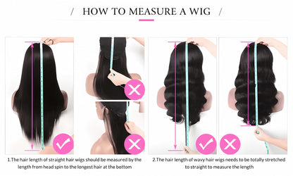 Glueless Straight Human Hair Wig 4x4 Lace Closure Pre-Plucked Natural Hairline Versatile Parting Natural Black 12-28 Inch Women No Glue