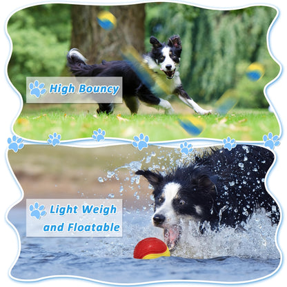 Squeaky Dog Balls High Bounce 2.5in Chew Teething Toy for Dogs – Durable Rubber Interactive Play & Training Ball Compatible with Ball