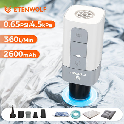 2600mAh Portable Electric Air Pump Super Fast Inflation for Air Cushion Vacuum Storage Bags Swimming Ring Sleeping Bag