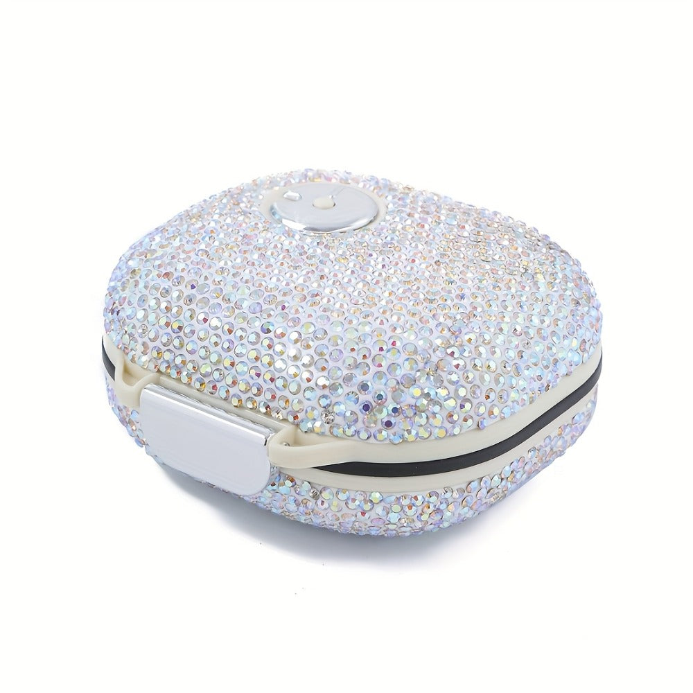 Seven-Compartment Travel Pill Organizer in Nine Square or Oblong Rhinestone Color Checkouts