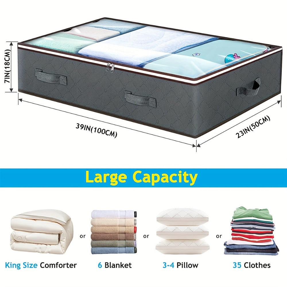 Under Bed Storage Bins Collapsible 23.78 Gal – Foldable Underbed Organizer Bags for Blankets, Clothes, Comforters