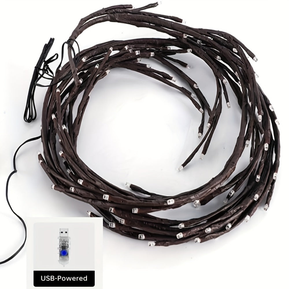 Fairy Lights with Remote, 96-LED Bendable Willow Branch Fairy Lights with USB Power, Remote Control and Eight Indoor Modes