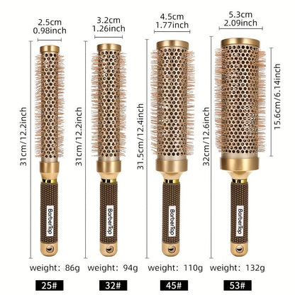 Round Hair Brush Nano Ceramic Ion, Heat Resistant Blowout Styling Roller Comb for Voluminous Bangs
