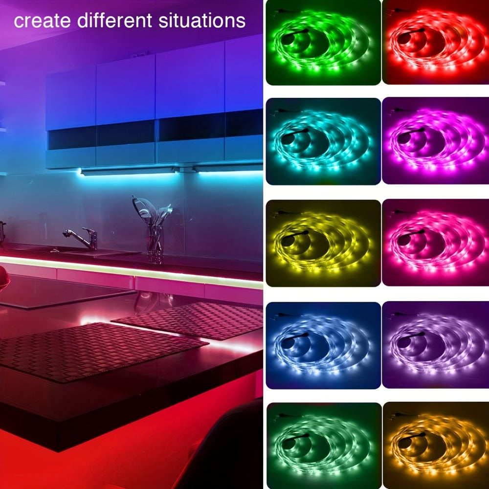 LED Strip Light RGB USB-Powered Room Kit in 16.4ft, 49.2ft or 98.4ft with App and 44-Key Remote