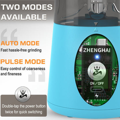 Electric Herb Grinder 150W USB-C Rechargeable - Dual Mode Pulse & Auto, Fast Grinding Dry Spices & Herbs