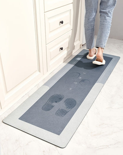 Kitchen Mat Set 2 Piece Anti-Slip Water Absorbent Thickened Diatom Mud Floor Mats for Kitchen Bathroom Entryway