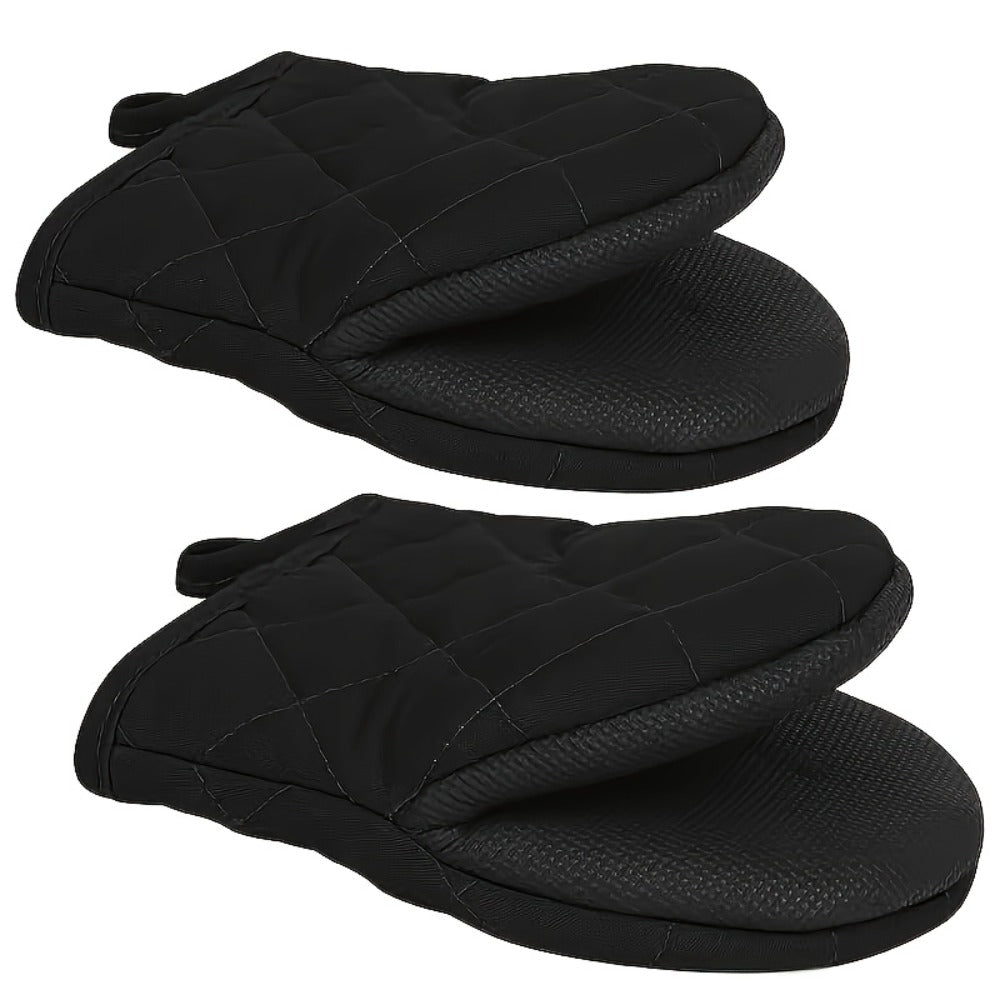 Oven Mitts 2 Pack Heat Resistant Kitchen Gloves – Multi-Ply Durable Cooking Baking Gloves Food for Grilling, Camping and Outdoor Meals