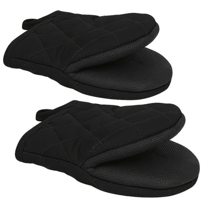 Oven Mitts 2 Pack Heat Resistant Kitchen Gloves – Multi-Ply Durable Cooking Baking Gloves Food for Grilling, Camping and Outdoor Meals
