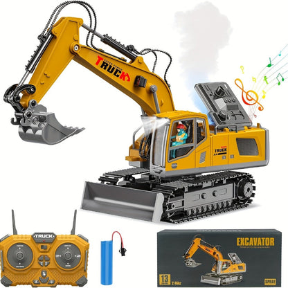 RC Excavator 120-Minute Battery Life Metal Shovel LED Lights with the Listed Color, Size or Set Options for Everyday Use