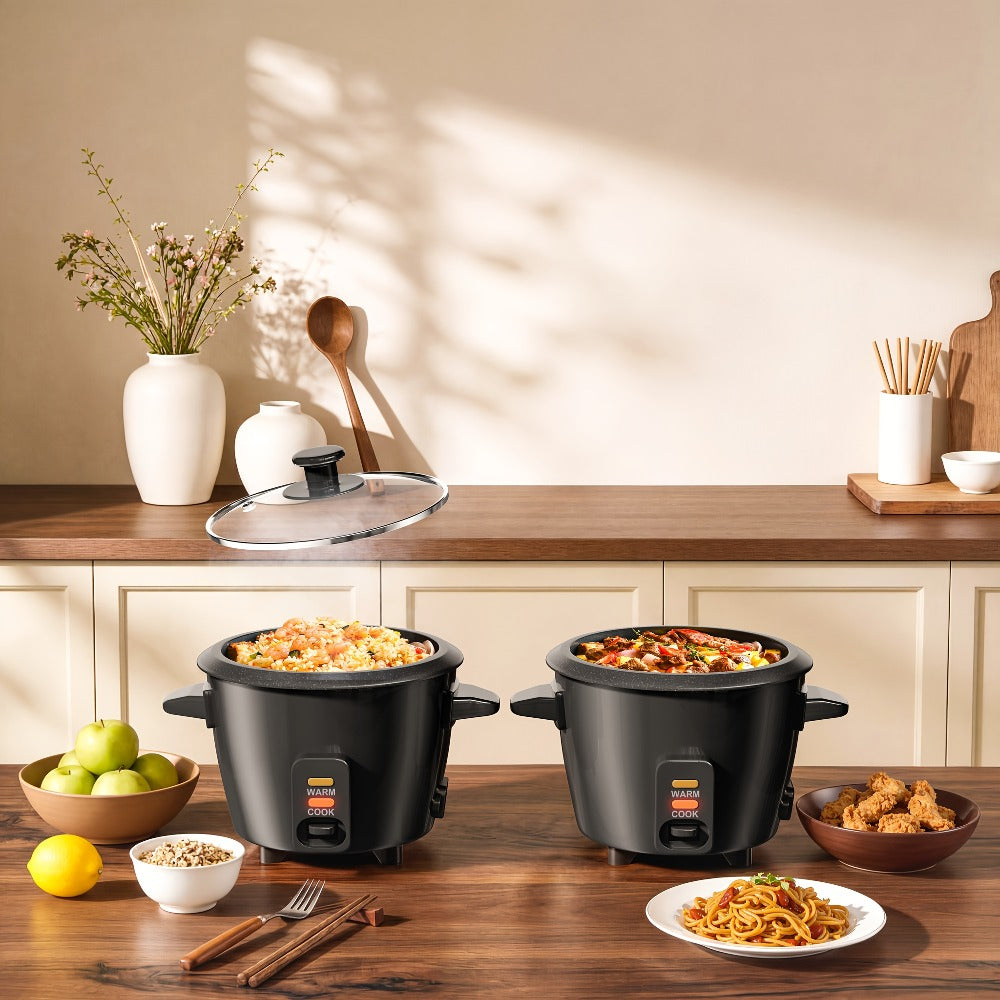 Rice Cooker Small Mini 3-Cup Uncooked 6-Cup Cooked, 1.5Qt Electric Rice Pot with Auto Keep, One-Touch Operation