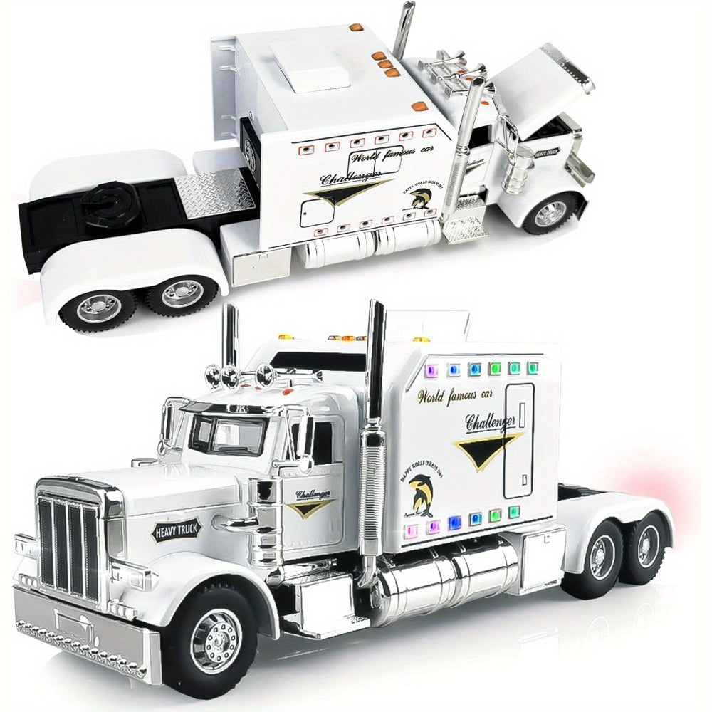 Semi Truck Toy 1:24 Scale Die-Cast Metal Pull-Back Alloy Semi-Trailer Truck with the Listed Color, Size or Set Options for Everyday Use