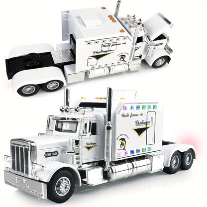 Semi Truck Toy 1:24 Scale Die-Cast Metal Pull-Back Alloy Semi-Trailer Truck with the Listed Color, Size or Set Options for Everyday Use