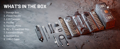 180-in-1 Electric Screwdriver Set with 160 Magnetic Bits for an Everyday Personal Care Routine