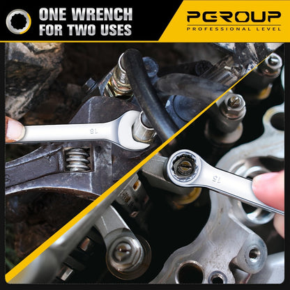 Combination Wrench Set with 14-Piece Metric, 14-Piece SAE or 32-Piece Mixed Checkout Options and Carry Case