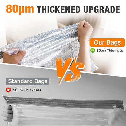 Travel Compression Bags with Pump 24 Pack – Vacuum Storage Pouches for Clothing, Space Saving Packing Bags for Suitcase Backpack