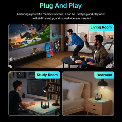 1167Mbps WiFi Repeater Single to Dual Band Converter - Wall-Penetrating Signal Booster Extender, 2.4G & 5G Simultaneous