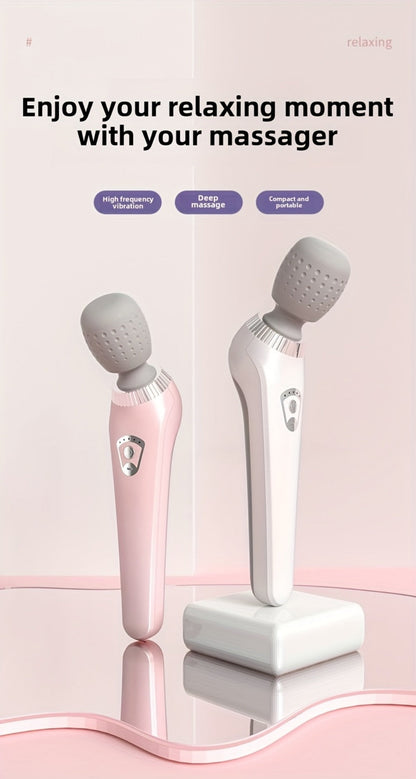 USB Rechargeable Vibration Massage Stick, Portable Handheld Full Body Massager for Neck, Back, Legs & Waist Relaxation