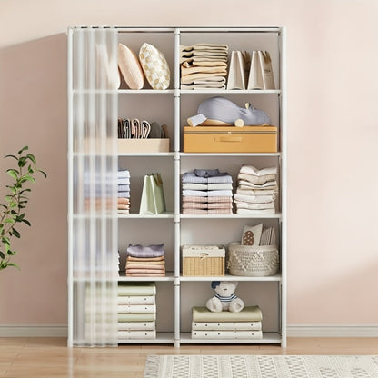 6-Tier Storage Rack Shelving Unit 15.75 Inch, Multi-Purpose Dust-Proof Organizer for Closet, Bedroom