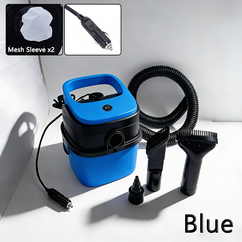 12V Bucket-Style Car Vacuum Cleaner with Suction and Blower Ports, 0.4L-Plus Source Capacity and Seven Colors