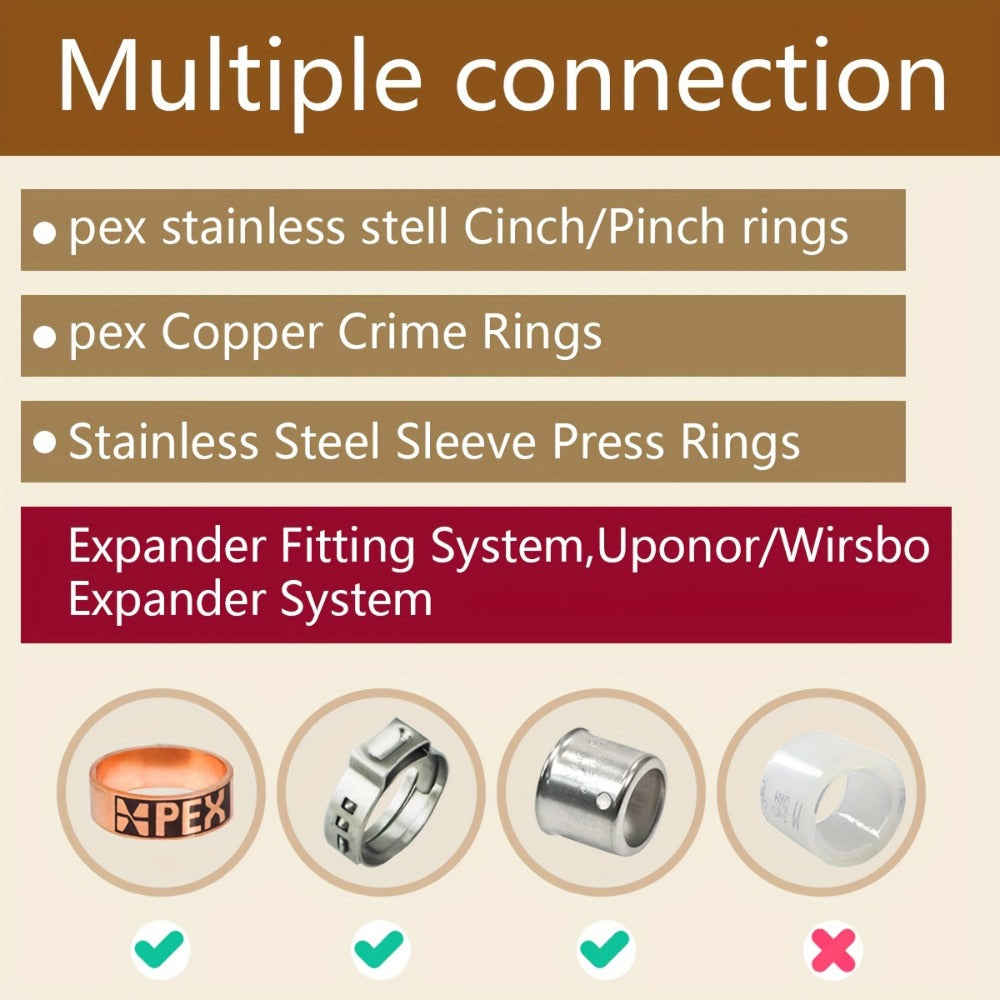 PEX Fittings Set 33pcs 1/2 Inch – Brass Crimp PEX B Fittings, 11 Each Elbow Tee Coupling, F1807 61